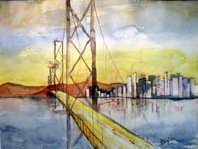 Aquarellbild Brücke