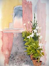 Aquarellbild Callas