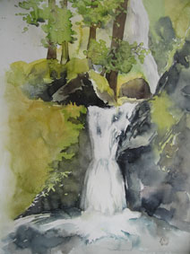 Aquarellbild Kühles Wasser