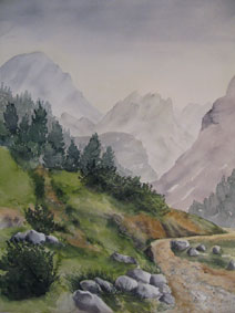 Aquarellbild Limojoch