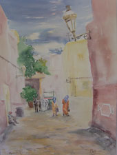 Aquarellbild Marrakech