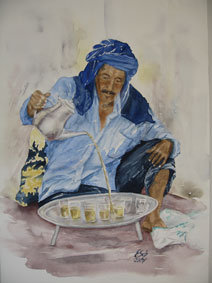 Aquarellbild Unser F�hrer Mustafa