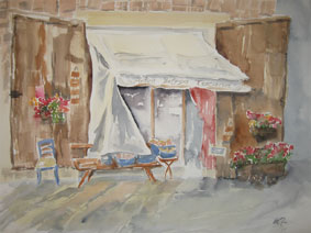 Aquarellbild Botega Arezzo