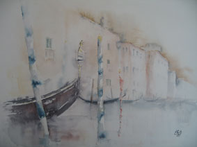 Aquarellbild Canal Grande