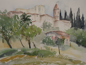 Aquarellbild Cecinne Castello