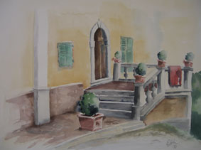 Aquarellbild In Gaiole