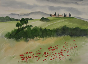 Aquarellbild In Val di Chiana