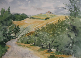 Aquarellbild San Donato in Perano