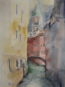 Aquarellbild Venedig 2