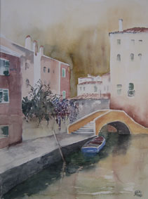 Aquarellbild Venedig 6