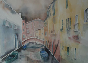 Aquarellbild Venedig 7